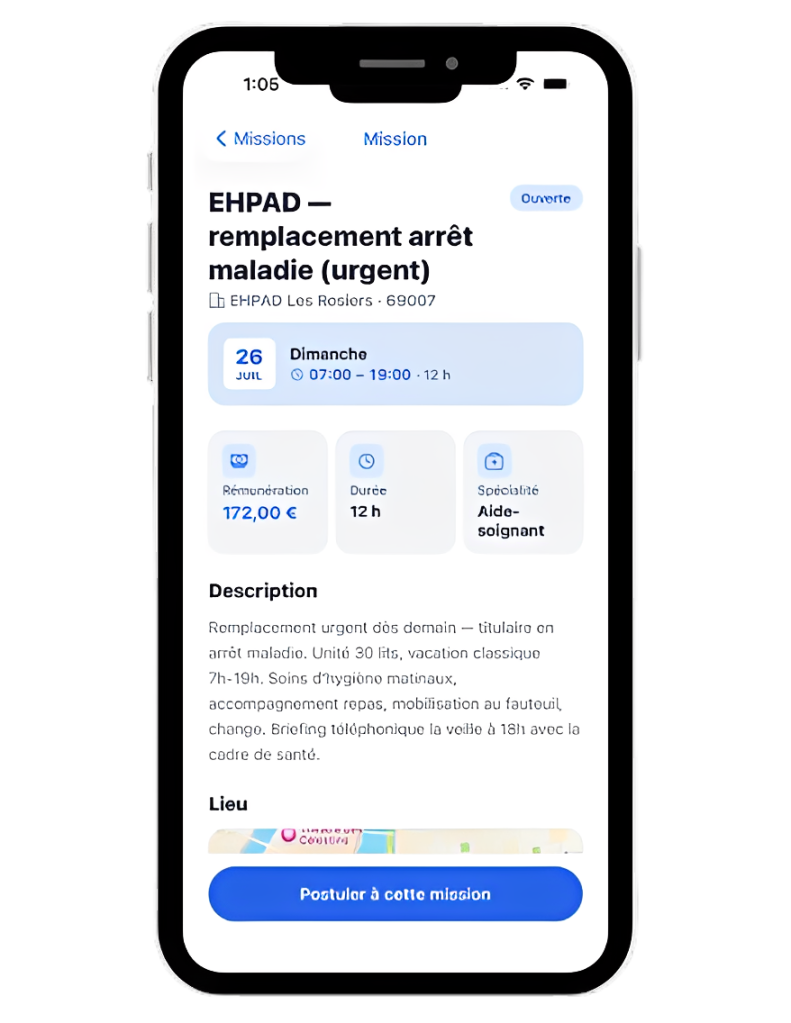 Missions d'intérim médicales